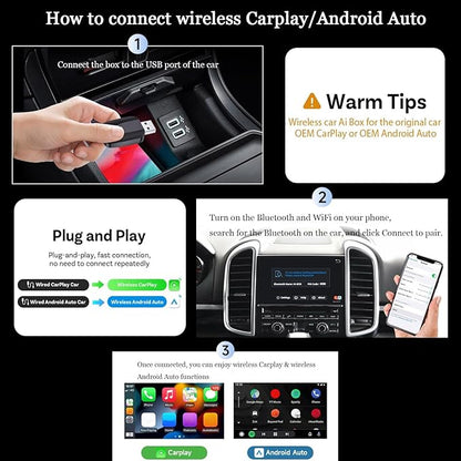 Wireless Android Auto Adapter for Volvo S60 V60 XC40 2017-2025,Fast Auto-Connect Android Auto Wireless Adapter,Plug and Play Mini Stable Adapter