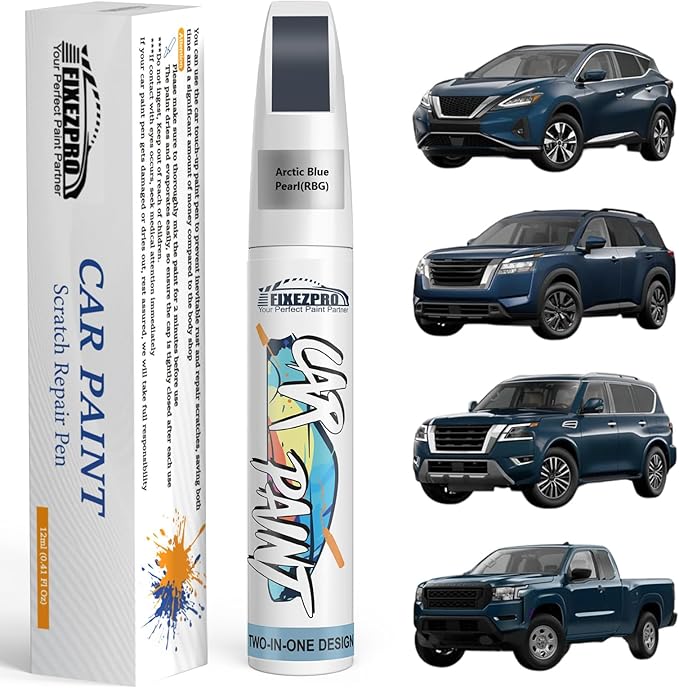 RBG Arctic Blue Pearl Touch Up Paint for Nissan, Exact Color Match Car Paint Scratch Repair Remover Pen Kit Quick & Easy Fix Vehicle Chips and Automotive Nicks Scuff