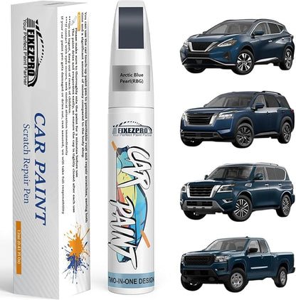 RBG Arctic Blue Pearl Touch Up Paint for Nissan, Exact Color Match Car Paint Scratch Repair Remover Pen Kit Quick & Easy Fix Vehicle Chips and Automotive Nicks Scuff