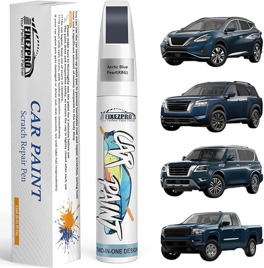 RBG Arctic Blue Pearl Touch Up Paint for Nissan, Exact Color Match Car Paint Scratch Repair Remover Pen Kit Quick & Easy Fix Vehicle Chips and Automotive Nicks Scuff