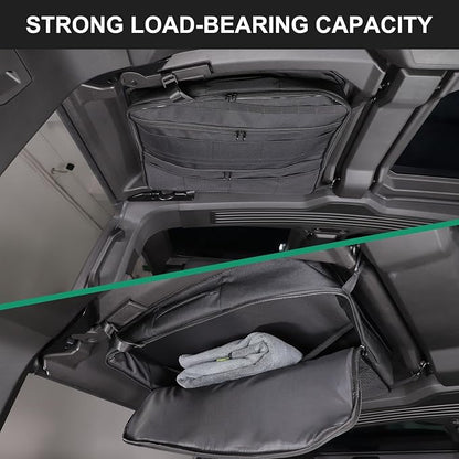 Car Sunroof Organizer Bag Compatible with 2024 2025 2026 Hummer EV Hardtop Roof Panel Storage Bag Waterproof Foldable Multi-Function Car Rooftop Carrier Storage Bags (Rear Top Roof Glass-Left)