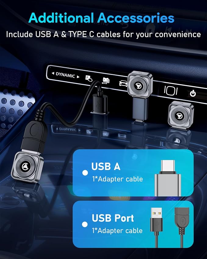 Wireless CarPlay Adapter iPhone Apple—Ultra Mini(60% Reduced Size),2026 2-in-1 Android Auto Adapter, 3X Automatic Connection Navigation, Plug and Play, Compatible with iOS 10+, Android 11+