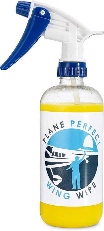 Plane Perfect Wing Wipe Quick Detail Spray Sealant - Hydrophobic Aviation Grade Spray Wax with UV Protection - Long Lasting Nano Spec Shine for Airplanes, Cars, Boats & Motorcycles | 16 Oz
