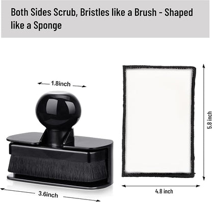 BABYSHEEP Tire Shine Applicator Brush & Interior Scrubbing Sponge for Detailing,Extra Large Automotive Tire Dressing Applicator Brush with Storage Stand for Tire Detailing & Car Wash Kit (Black)