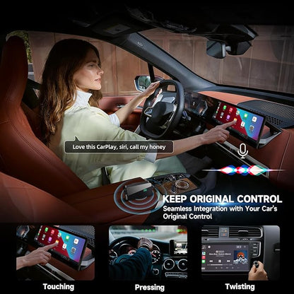 Jemluse Wireless CarPlay Adapter for Apple iPhone - Multi-User Seamless Connection for Convert Wired to Wireless Car Play Adapter - No Latency from iOS 10+ to Screen w/USB C (All Black)