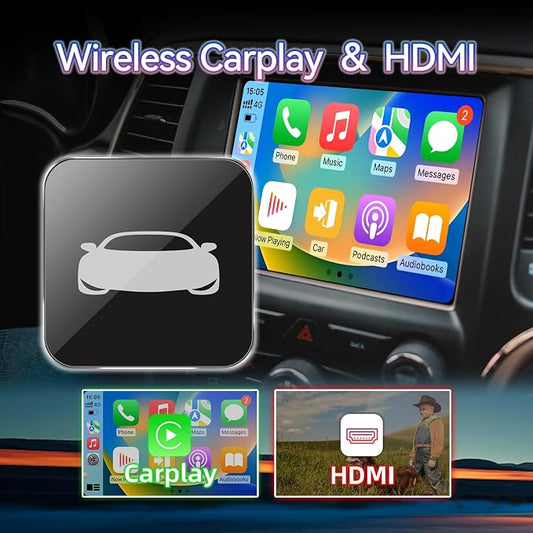Car TV Adapter Wireless CarPlay, HDMI to USB Converter, Support Fire TV Stick, Game Consoles, Carplay HDMI Adapter Only for Wired CarPlay Cars (Model Year: 2015 to 2025)
