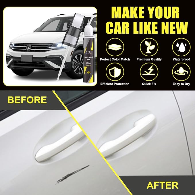 XNA Black(L041/A1) for Volkswagen Touch Up Paint, Car Scratch Remover for Nicks and Chips Repair, 2-In-1 Quick & Easy Fix Car Scratch Repair Kit with Exact Color-Matched