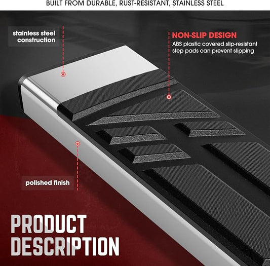 DNA Motoring 6.5" Flat Running Boards Side Step Nerf Rails Bars Compatible with 99-16 Ford F250SD F350SD F450SD Standard Cab, STEPB-U-F25099-T1-S