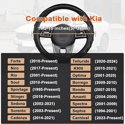 GIANT PANDA Steering Wheel Cover for Kia Soul,Sportage,Forte,Optima,Telluride(3D Honeycomb-Blue-Standard Size)