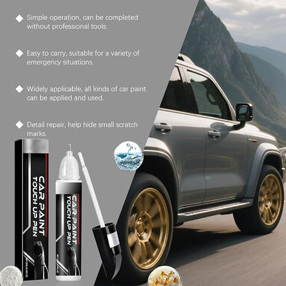 White Car Touch Up Paint Pen, Color Accurate Car Scratch Repair for Cars, 2-in-1 Auto Paint Scratch Remover, Fast Dry, Easy to Use, Long Lasting, Universal for Most Vehicles