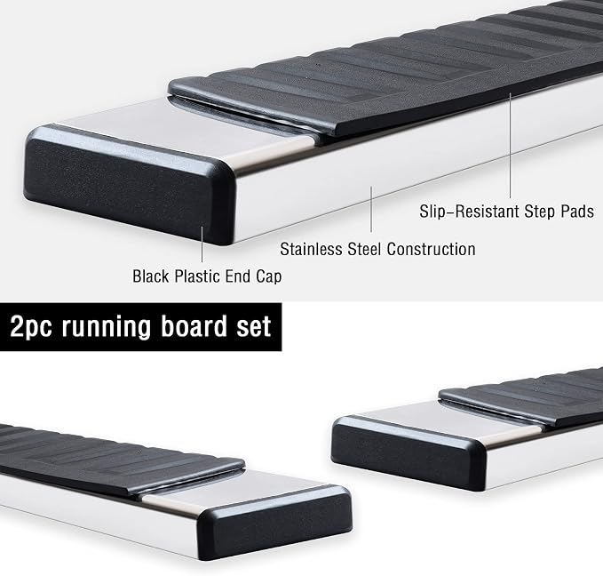 COMNOVA 6 Inch Running Boards Compatible with 2022-2026 Toyota Tundra Crewmax Cab. Tundra Running Boards Nerf Bars Rock Sliders, Side Steps Made with Stainless Steel.
