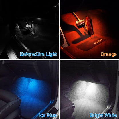 Jaronx Compatible with BMW LED Footwell Ambient Light for 1' F20, 2' F22, 3' F30, 4' F32, 5' F10, 7' F01, X3 F25, X4 F26, Under Dash Ambient Lights Interior LED Atmosphere Lighting