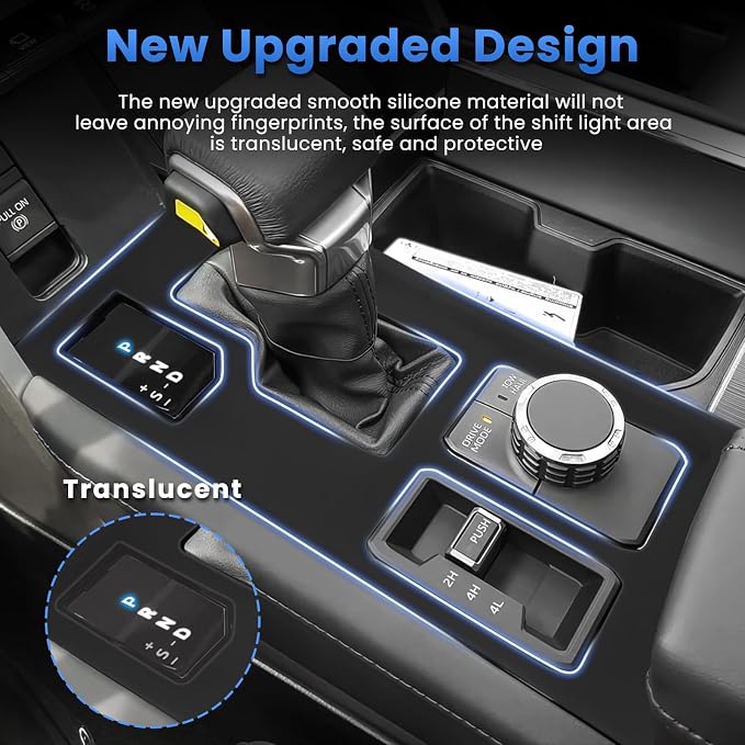 Autorder Central Control Gear Shift Panel Trim Cover for 2022 2023 2024 2025 2026 Toyota Tundra/Sequoia Accessories,Silicone Dashboard Gear Shift Cover Panel for Scratch & Dust Resistant - Black