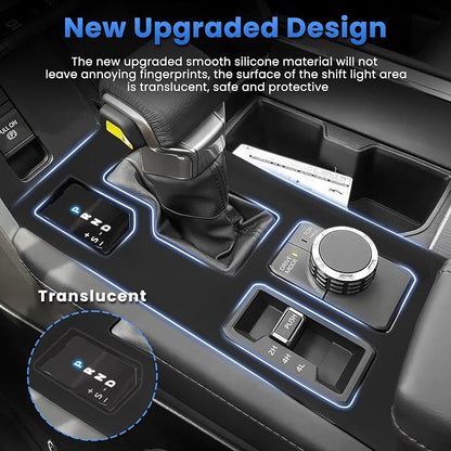 Autorder Central Control Gear Shift Panel Trim Cover for 2022 2023 2024 2025 2026 Toyota Tundra/Sequoia Accessories,Silicone Dashboard Gear Shift Cover Panel for Scratch & Dust Resistant - Black