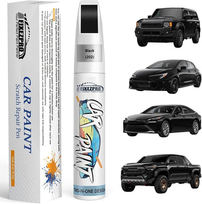 202 Black Car Touch Up Paint for Toyota, Color Match Auto Paint Repair Pen,Professional Car Scratch Repair Remover Pen Quick & Easy to Use