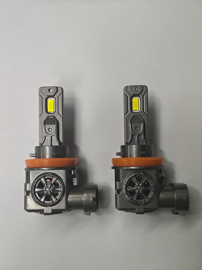 Termitor Upgraded H11/H9/H8 Light Bulbs, 90,000LM Ulter Brightness, 6500K White H11/H16 Fog Light Bulbs Real 1:1 Halogen Mini Size, 85000+ Hours Lifespan, CANBUS Ready, Plug N Play, Pack of 2