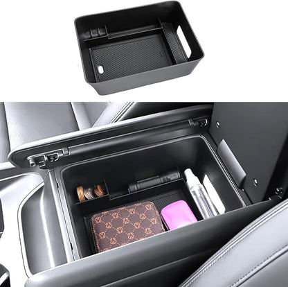 2024 2025 2026 Santa Fe Center Console Organizer for Hyundai Santa Fe (SE/SEL/XRT/Limited/Calligraphy), Durable ABS Plastic&Anti-Slip Rubber Console Tray 2026 2025 Santa Fe Hybrid Accessories