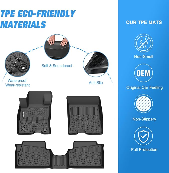 Nilight TPE Floor Mats for Ford Maverick Hybrid 2022 2023 2024 2025 2026, All Weather Custom Fit Heavy Duty Floor Liners