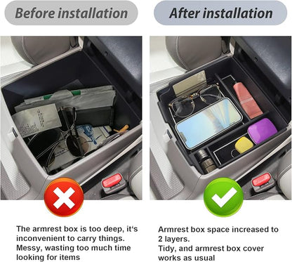 SKTU Compatible with 2022-2025 2026 Kia Carnival Center Console Organizer 2024 2025 2026 Carnival Accessories Console Tray 2024 2025 2026 Carnival Console Organizer with Coin and USB Hole (White)
