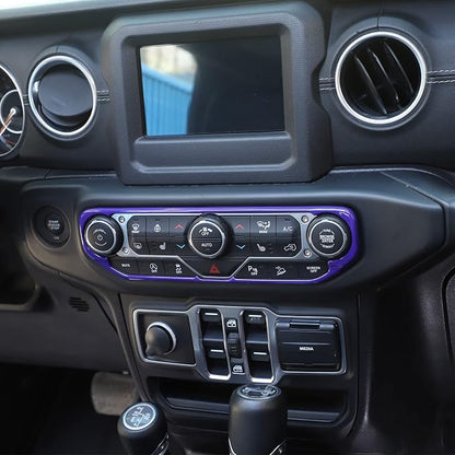 RT-TCZ Air Conditioning Dashboard Center Console Control Trim Panel Cover Interior Accessories Decoration Trim Kit for 2018-2022 Jeep Wrangler JL JLU & Jeep Gladiator JT (Purple)