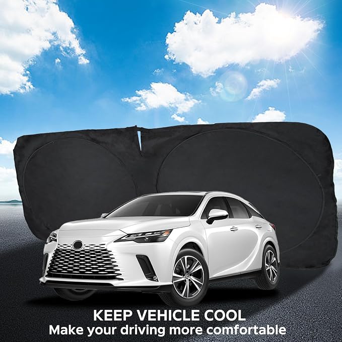 INSAUTO Windshield Sunshade for Lexus RX 350 450h 2016-2022 RX 350, RX 350 F Sport, RX 350L 2023 2024 2025, Front Window Sun Visor Cover, UV Heat Blocker Protector, Foldable Sun Shade Accessories