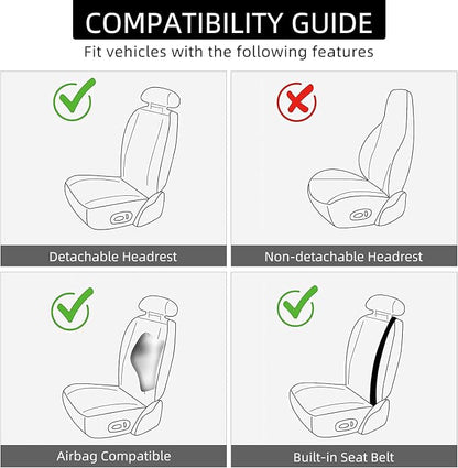 1 Pack Leather Front Car Seat Cover, Universal Sideless Car Seat Protector with Storage Pocket and Seat Belt Pad, Waterproof Automotive Seat Cover Cars Trucks SUV(Beige)