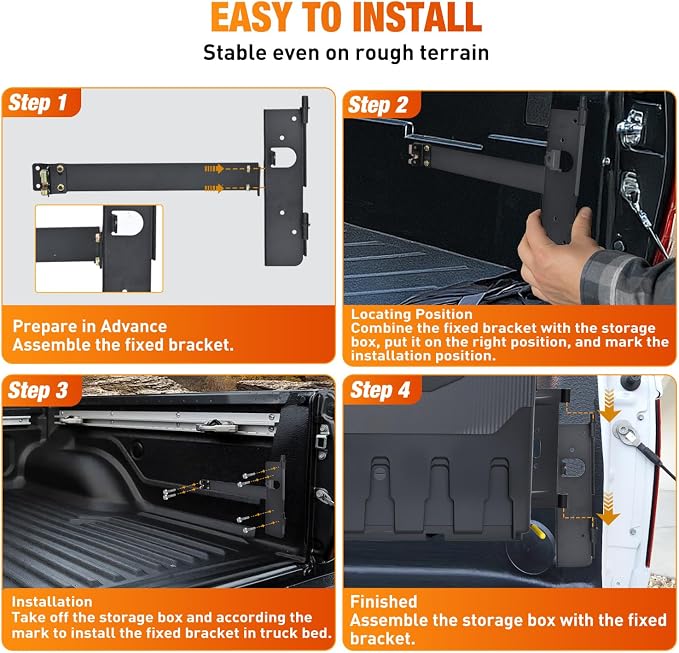 Nilight Truck Bed Tool Box Right Passenger Side Truck Tool Box Fit for Ford F-250/350 Super Duty 1999-2016 ABS Swing Case Truck Bed Storage Box with Lockable Lid Waterproof Wheel Well Toolbox Balck