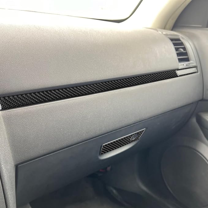 Real Premium Carbon Fiber Compatible with Dodge Charger 2008 2009 2010 Decor Car Co-Pilot Side Dashboard Trim Strip Glove Box Switch Sticker Kit Interior Accessories Decal Cover Style A 2pcs Black