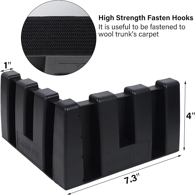 YOFIT Multipurpose Cargo Organizer Blocks Car Trunk Storage Organizer Blocks, Should Be Used with Wool Trunk's Carpet for Car/Truck/SUV/Van, Set of 4