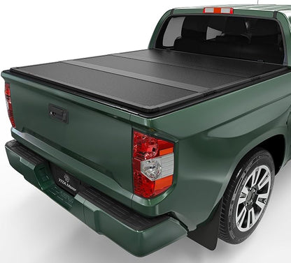 YITAMOTOR Tailored FRP Hard Tri-Fold Truck Bed Tonneau Cover Fits for Toyota Tundra 2022 2023 2024 2025 2026 5.5ft Bed (Excl. Trail Edition) with Deck Rail System, Effortless Installation