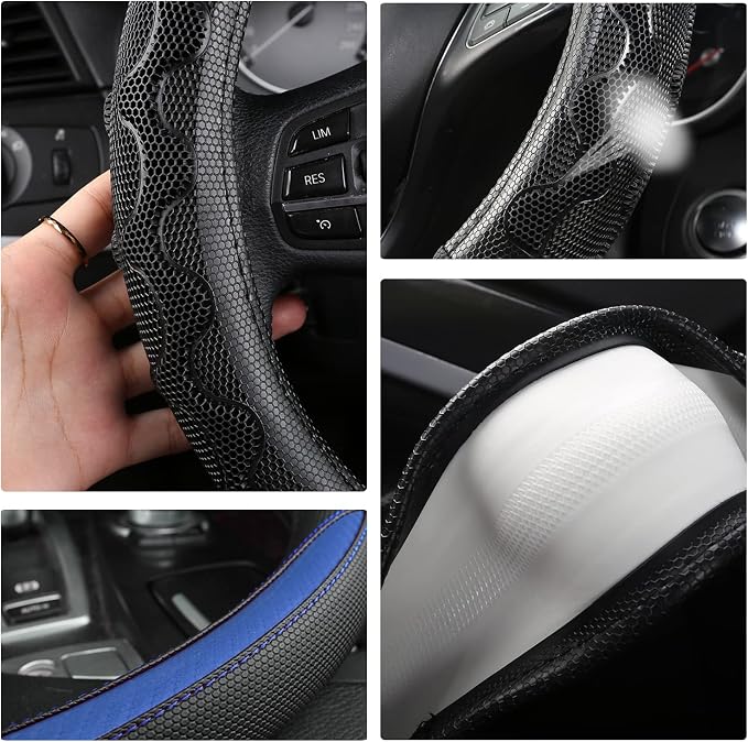 GIANT PANDA Steering Wheel Cover for Toyota, Auto Car Steering Wheel Cover for Toyota Highlander Rav4 Corolla Camry,Standard Size - Blue