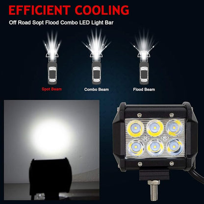 Willpower 2PCS 18w 4 inch Spot LED Work Light Bar for Truck Car ATV SUV 4X4 Jeep Truck Driving Lamp Off Road led Lights