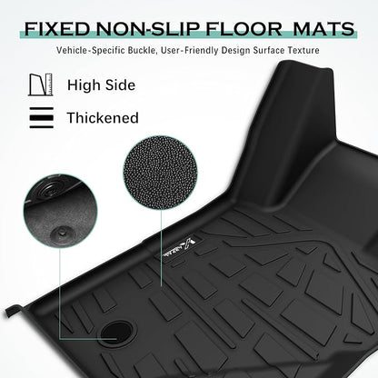KARPAL Floor Mats for 2021-2026 Ford Bronco 4 Door (Not for Sport), Custom Fit TPE All Weather Ford Bronco Accessories 1st&2nd Row Floor Liner & Cargo Liner & Backrest Mat