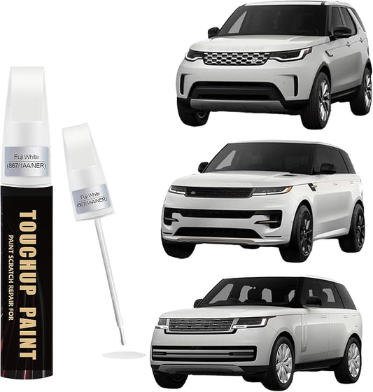 Fuji White(867/1AA/NER) Car Paint Touch Up Pen Compatible with Landrover, 2-In-1 Color Accurate Touch Up Car Scratch Repair Paint Match Landrover Series Automotive Scratch Remover for Nicks & Chips Repair