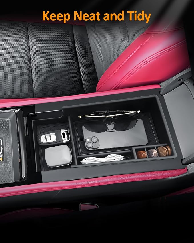 CDEFG for Chevy Blazer EV 2024 2025 2026 Center Console Organizer Tray for Blazer EV LT/RS Accessories Armrest Storage Box Insert Tray for Blazer EV Arm Rest Middle Organizer