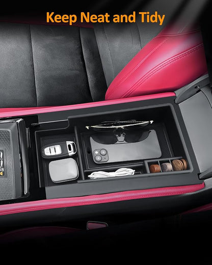 CDEFG for Chevy Blazer EV 2024 2025 2026 Center Console Organizer Tray for Blazer EV LT/RS Accessories Armrest Storage Box Insert Tray for Blazer EV Arm Rest Middle Organizer