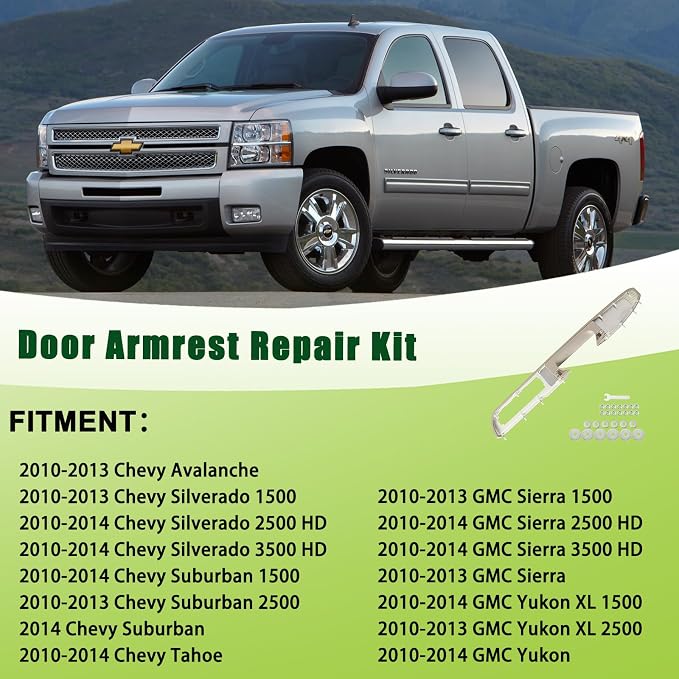 80995 Upgraded Door Armrest Repair Front Right Side Door Panel Handle Beige Compatible with 2010-2014 Chevy Silverado Suburban Avalanche Tahoe,GMC Sierra Yukon Replaces 84127327