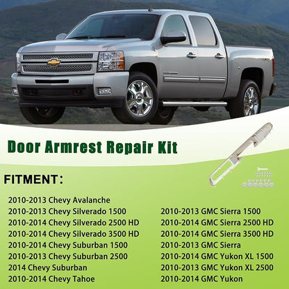 80995 Upgraded Door Armrest Repair Front Right Side Door Panel Handle Beige Compatible with 2010-2014 Chevy Silverado Suburban Avalanche Tahoe,GMC Sierra Yukon Replaces 84127327