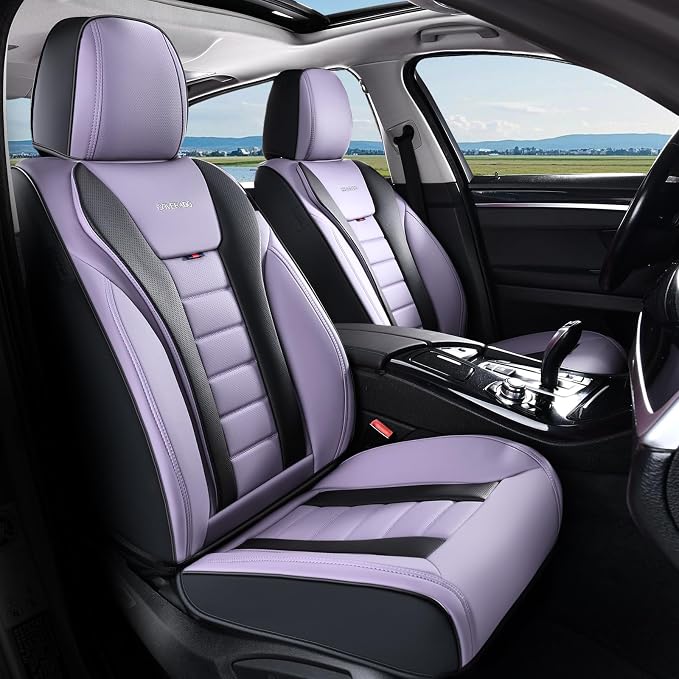 Coverado Car Seat Covers, Front Covers for Cars, Car Seat Cover Front Seats, Automotive Seat Cover, Waterproof, Leather Car Seat Cushion, Universal Interior Covers Seat Protectors for Most Cars