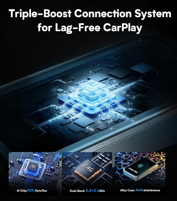 2 in1 Wireless CarPlay Adapter for Apple & Android Auto Adapter, Mini,2025- Bluetooth 5.3 & WiFi 6 with Millisecond Fast Connection, Wired to W++ Compatible with Original Wired Cars & iPhone6+/iOS10+
