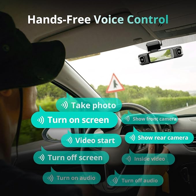 BOTSLAB 4 Channel Dash Cam 3K Front and Rear Inside 560° Coverage with Magnetic Side Cameras Car Camera with 3.18”Touch Screen 24/7 Parking Mode 5.8GHz WiFi GPS Voice Control (No SD Card)