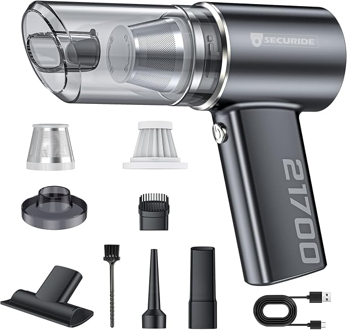 Car Vacuum Cordless Portable with Brushless Motor,16000PA Suction Power, 3-in-1 Compressed Air Duster & Air Blower & Pump Wireless Mini Handheld Cleaner for Home, Car, Pet, Office