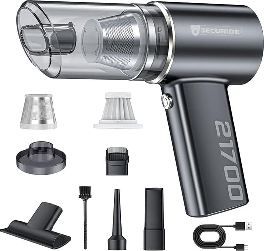 Car Vacuum Cordless Portable with Brushless Motor,16000PA Suction Power, 3-in-1 Compressed Air Duster & Air Blower & Pump Wireless Mini Handheld Cleaner for Home, Car, Pet, Office