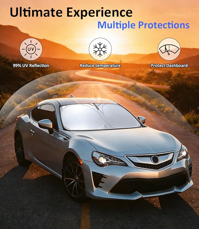 Windshield Sun Shade for Acura RDX 2013-2018, Car Front Window Sunshade with 240T Sun Visor Protector Blocks UV Rays Heat Sun Shield Accessories