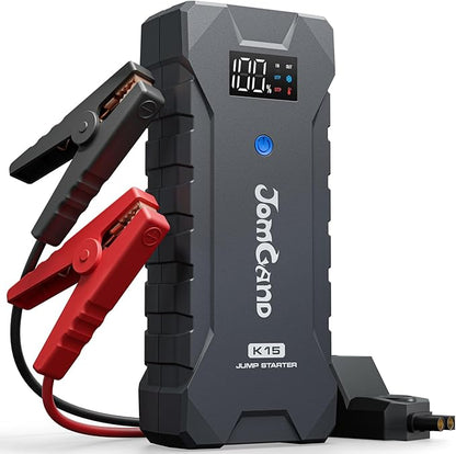 K15 Extremely Safe Jump Starter, 2500A Car Battery Jump Starter for Up to 8.0L Gas or 6.0L Diesel Engines, 12V Portable Jump Box with Smart Jumper Cable, USB-C Charge and 3 Mode Flashlight