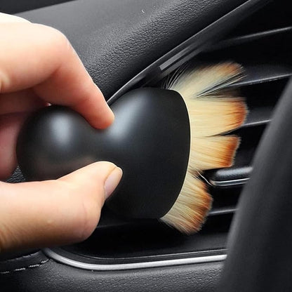 Car Detailing Brush Dusting Brush, Car Interior Detailing Brush (4Pcs) – Soft Bristle Interior Cleaning Tool with Curved Design, Auto Detailing Dust Brush with Protective Cover