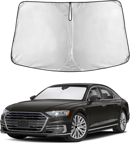 EcoNour Windshield Sunshade Compatible for Audi A8 Model 2019-2024 2025 2026, Sun Visor for Front Windshield & Window Sun Shade Cover, UV Heat Blocker & Protector, Car Accessories