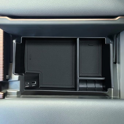 TOPINSTALL Console Organizer Compatible with 2021-2026 Toyota Sienna, Armrest Box Secondary Storage Center Console Tray Coin Container ABS Plastic