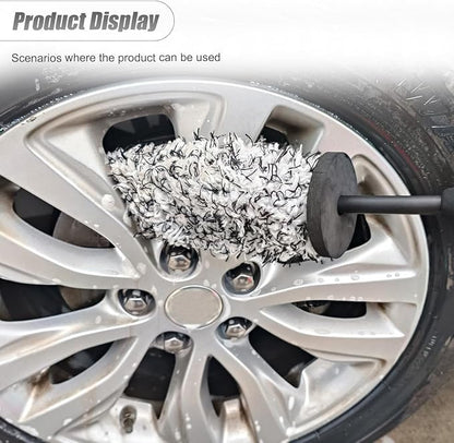 ZIMISI Car Wheel Cleaner Brush, Soft Microfiber Wheel Rim Cleaner, Non Scratch Car Detailing Brush, Highly Water Absorption & Removable Tire Brush, Vehicle Rim Wash Tool (Grey)