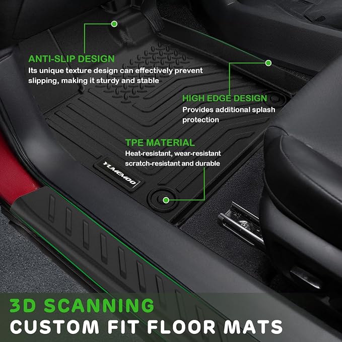 Floor Mats for 2024 2025 2026 Chevrolet Trax Upgrade Trunk Mat with Backrest Mat All Weather Floor Liners TPE Rubber Cargo Liner Fit for 2026 Chevy Trax Anti-Slip Full Set Automobile Mats Accessories